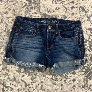American Eagle Outfitters Blue Jean Shorts with Rolled Hems